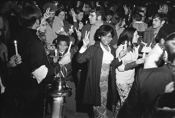 VIETNAM WAR PROTEST, 1969. Protesters at a candlelight march led by Coretta Scott King