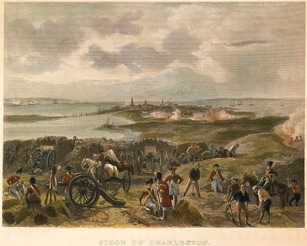 View from the British lines during the siege of Charleston, South Carolina, in 1780: colored engraving, 19th century