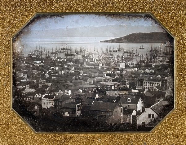 View of the San Francisco harbor. Daguerreotype, 1850 or 1851