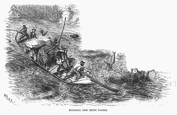 VIRGINIA: NEW RIVER, 1873. Running New River Rapids. Engraving from an American magazine