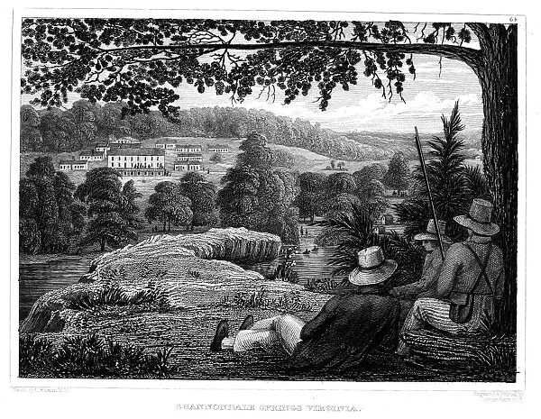VIRGINIA: SCENIC VIEW, 1831. View of Shannondale Springs, Virginia. Steel engraving, 1831