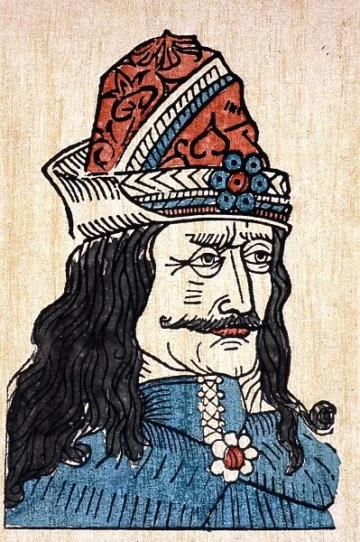 VLAD III (1431-1477). Known as Vlad the Impaler. Prince of Wallachia. German woodcut, 15th century
