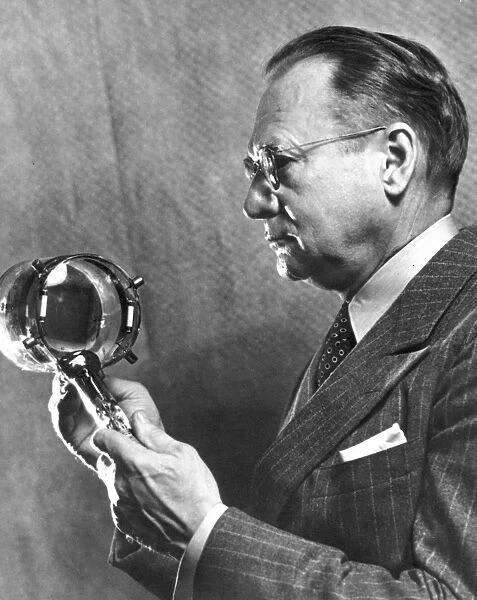 VLADIMIR K. ZWORYKIN (1889-1982). Russian (naturalized U. S. ) engineer and inventor. Known as the Father of Television. Zworykin photographed with his Iconoscope