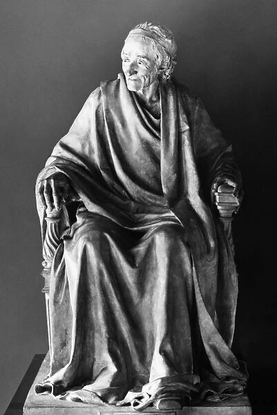 VOLTAIRE (1694-1778). Assumed name of Francois Marie Arouet. French man of letters. Sculpture by Jean-Antoine Houdon