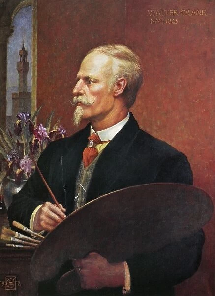 WALTER CRANE (1845-1915). English painter and illustrator. Self-portrait, oil on canvas