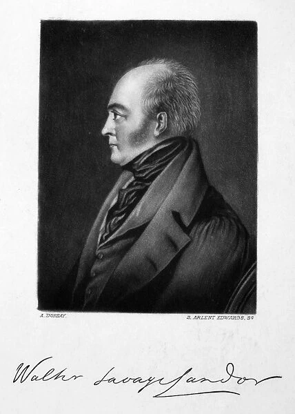WALTER SAVAGE LANDOR (1775-1864). English writer. Mezzotint, 19th century