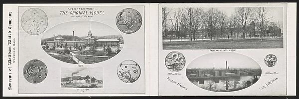 WALTHAM WATCH CO. c1906. Postcard is a collage of three small photographs of the