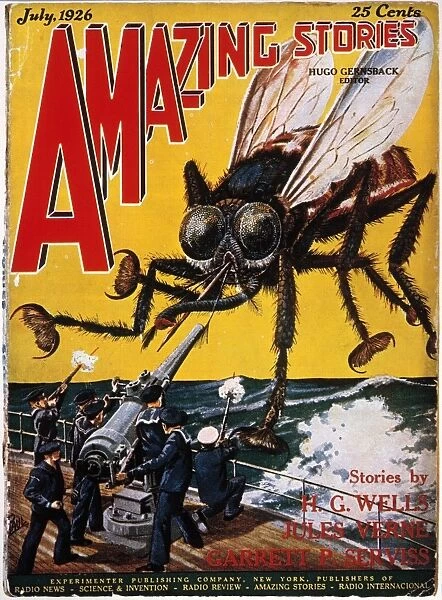 WAR OF THE WORLDS, 1927. American science fiction magazine cover, 1927, illustrating The War of the Worlds by H. G. Wells