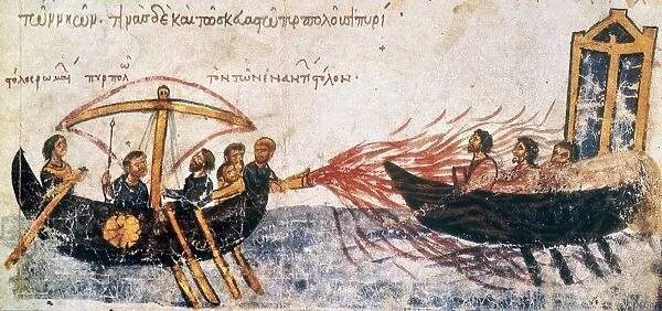 WARFARE: GREEK FIRE. Use of Greek Fire