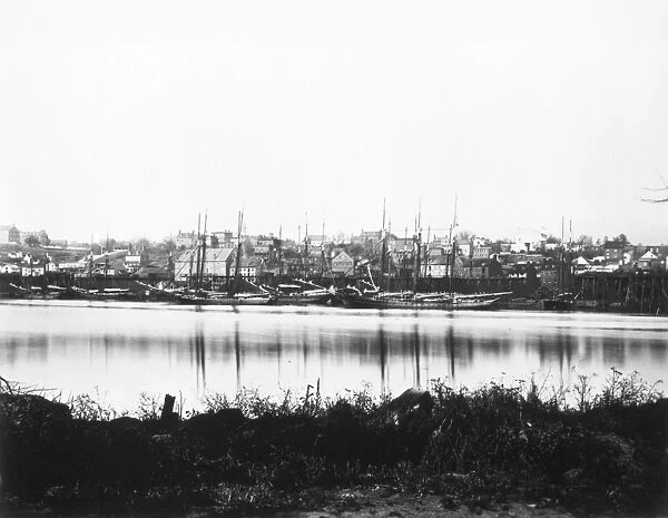 WASHINGTON, D. C. 1865. The waterfront in Georgetown, Washington, D. C. on the Potomac River
