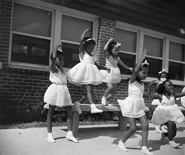 WASHINGTON D. C. 1942. A group of young dancers at the Frederick Douglass housing