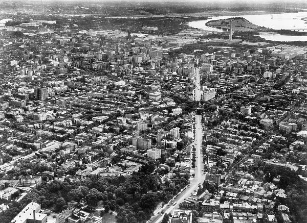 WASHINGTON, D. C. c1940. Aerial view of Connecticut Avenue N. W. in Washington, D