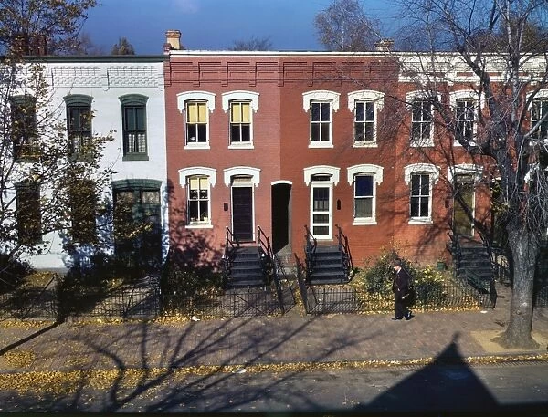 WASHINGTON D. C. : HOUSES. Row houses on the corner of North and Union Street in Washington, D