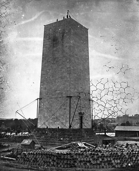 WASHINGTON MONUMENT, 1876. A view of the partially constructed Washington Monument in Washington