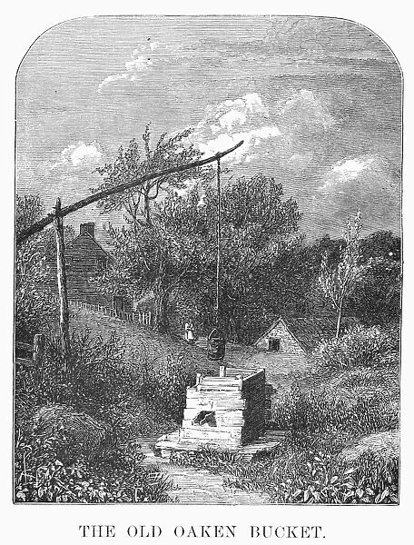 WATER WELL, c1880. Line engraving, 19th century
