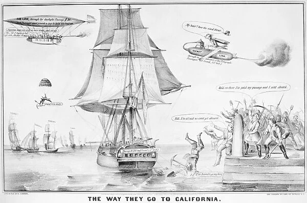 The Way They Go To California. Lithograph, 1859, by Nathaniel Currier