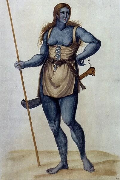 WHITE: BRITISH WOMAN. Watercolor, c1585, by John White