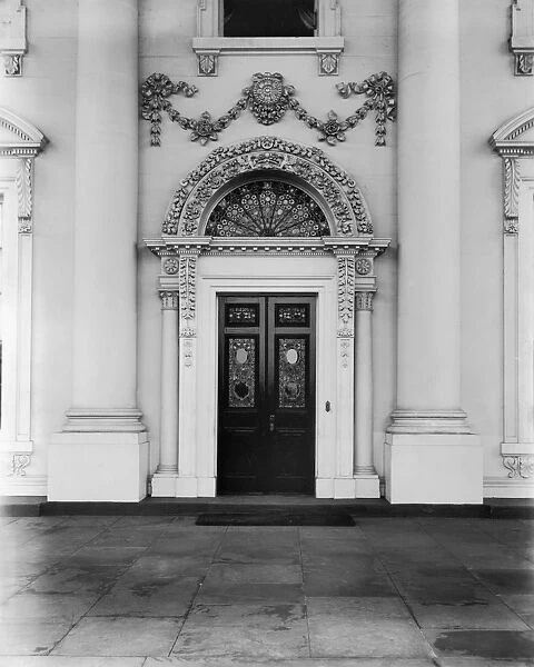 WHITE HOUSE: ENTRANCE. The main entrance to the Executive Mansion in Washington, D