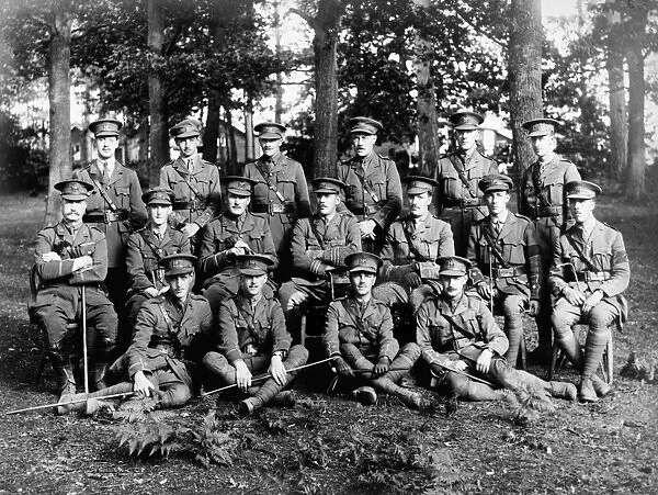WILFRED OWEN (1893-1918). English poet. Owen (front row, third from left) with fellow