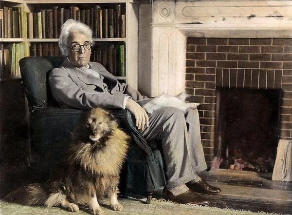 WILLIAM BUTLER YEATS (1865-1939). Irish poet and playwright. Oil over a photograph, n. d