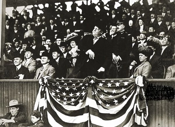 WILLIAM HOWARD TAFT (1857-1930). 27th President of the United States. President Taft tossing the first ball on opening day of the 1910 major league baseball season