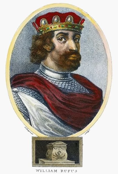 WILLIAM II (1056-1100). Called William Rufus. King of England, 1087-1100. Aquatint, English, 1798