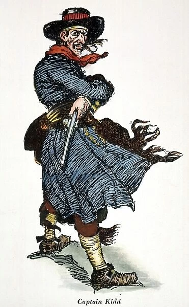 WILLIAM KIDD (c1645-1701). Also know as Captain Kidd. Scottish privateer and pirate. Line engraving
