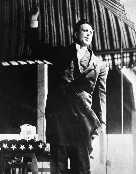 WILLIAM RANDOLPH HEARST (1863-1951). American newspaper publisher. Campaigning for the governorship of New York in 1906