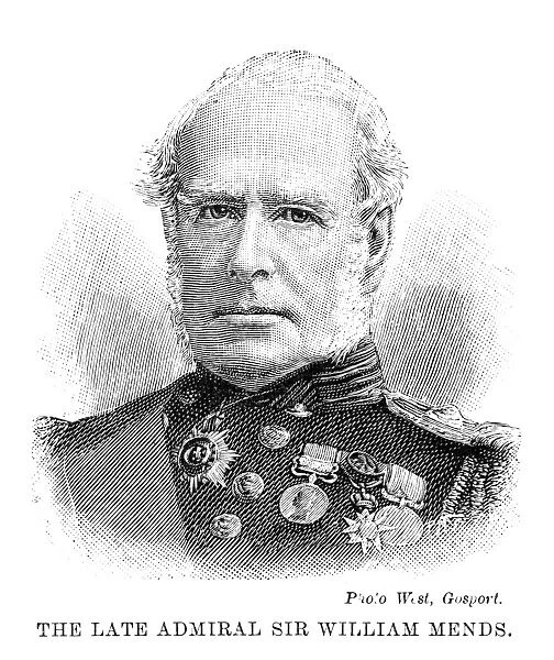 WILLIAM ROBERT MENDS (1812-1897). British admiral of the Royal Navy. Engraving