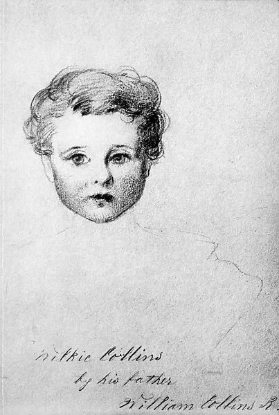 WILLIAM WILKIE COLLINS (1824-1889). English novelist. Collins as a child. Pencil drawing by his father, William Collins, R. A
