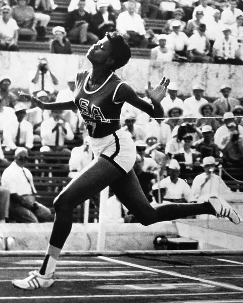 WILMA RUDOLPH (1940-1994). American track and field athlete. Rudolph winning the 100 meter dash in the 1960 Summer Olympics in Rome