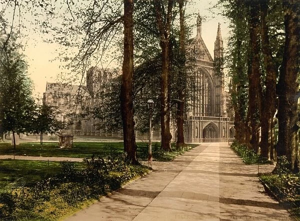 WINCHESTER CATHEDRAL. Church of England cathedral in Winchester, England. Photochrome