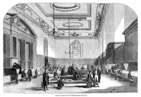 WINCHESTER COLLEGE, 1861. The schoolroom of Winchester College, an independent