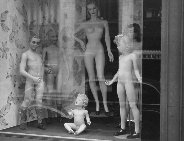 WINDOW DISPLAY, 1941. Mannequins in a store window in Chicago, Illinois