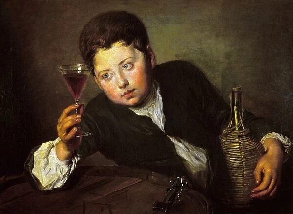 The Wine Taster. Oil on canvas, early 18th century, by Philippe Mercier