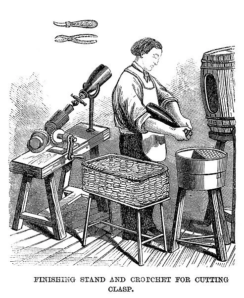 WINEMAKING: FINISHING, 1866. A winemaker uncorking bottles of sparkling wine to