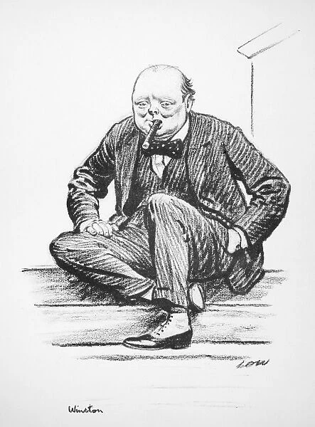 WINSTON CHURCHILL (1874-1965). Sir Winston Leonard Spencer Churchill. English statesman and writer. Caricature, c1925, by David Low. RESTRICTED OUTSIDE US