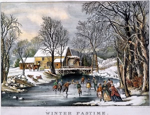WINTER PASTIME, 1870. Lithograph, 1870, by Currier & Ives