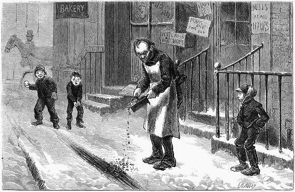 WINTER SCENE, 1874. Spoiling the Slide