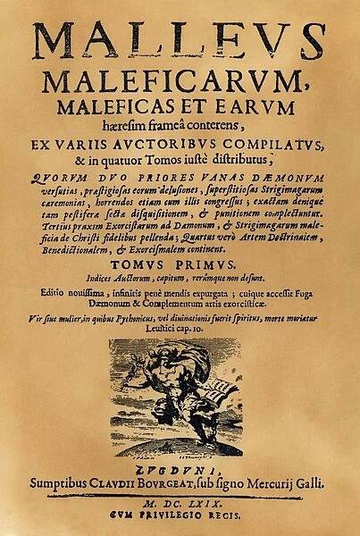 WITCHCRAFT: TITLE PAGE, 1669. Title page of a French edition of Malleus Maleficarum