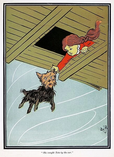 WIZARD OF OZ, 1900. She caught Toto by the ear
