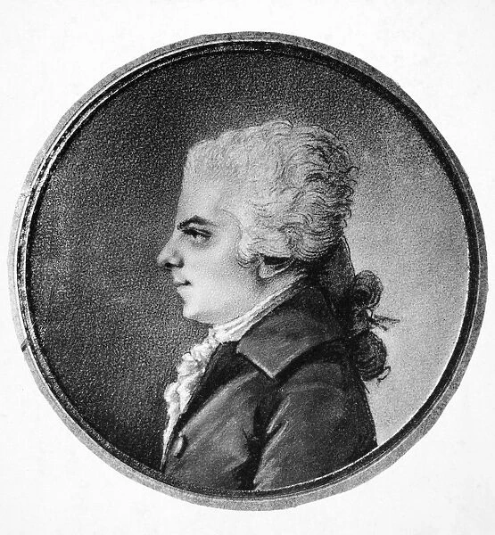 WOLFGANG AMADEUS MOZART (1756-1791). Austrian composer. Drawing by Augustin de Saint-Aubin