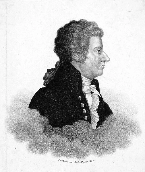 WOLFGANG AMADEUS MOZART (1756-1791). Austrian composer. Aquatint, German, c1840