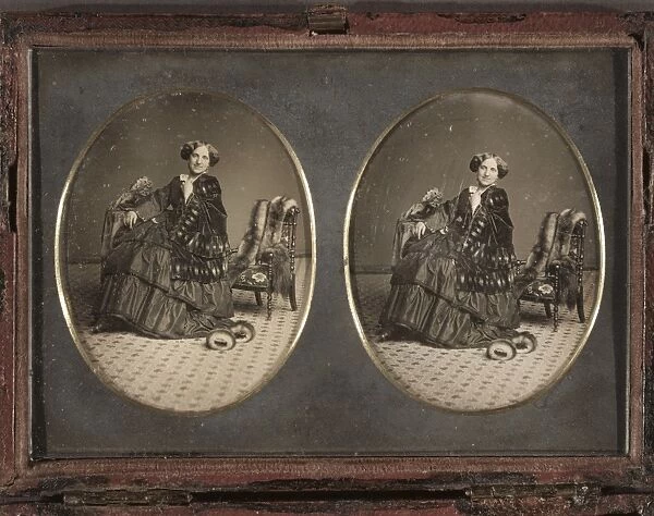 WOMAN, c1855. Portrait of a woman. Stereoscopic daguerreotype, c1855