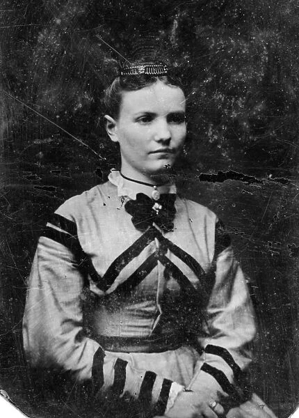 WOMAN, c1880. Portrait of a woman. Tintype, c1880