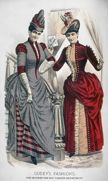 WOMENs FASHION, c1875. Color fashion plate from the Christmas issue of an American womens magazine, c1875