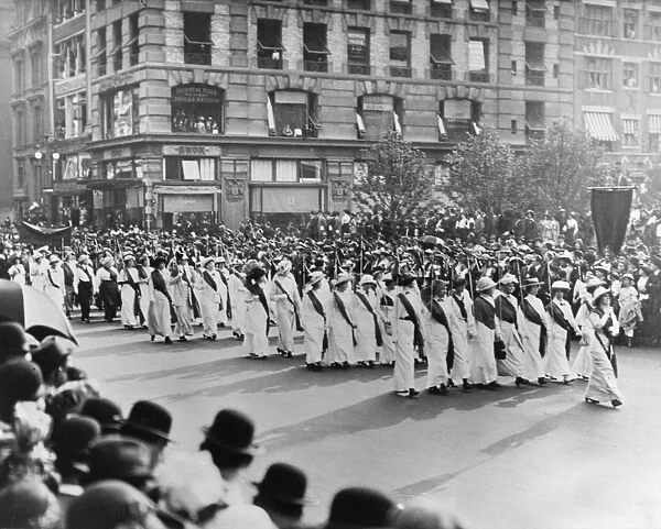 WOMENs RIGHTS PARADE, 1913. A womens rights parade in New York City, 3 May 1913