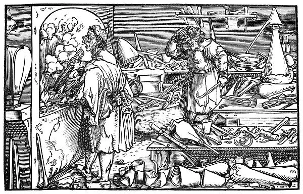 Woodcut attributed to Hans Holbein the Younger, from the German translation, 1537, of Consolation of Philsophy by Boethius