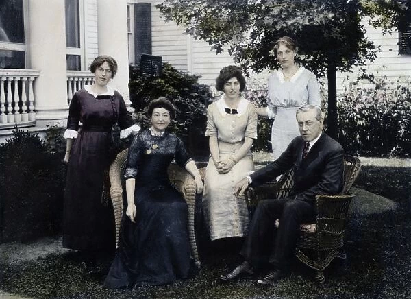 WOODROW WILSON FAMILY. Left to right: Margaret, Mrs Wilson, Eleanor, Jessie and Governor Wilson