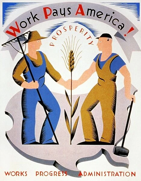 Work Pays America! American poster, c1936-39, by Vera Bock for the Works Progress Administrations Federal Art Project